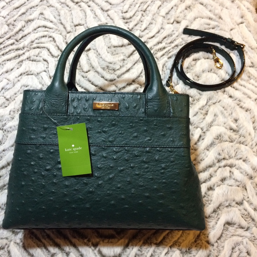 Kate Spade Charm City Satchel in Nightfores Green